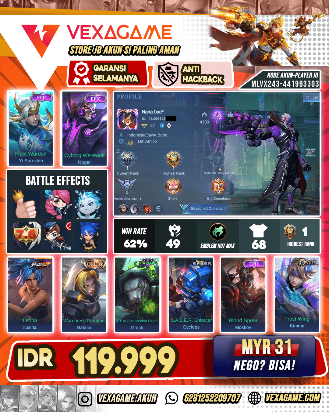 Roger Epic Murah