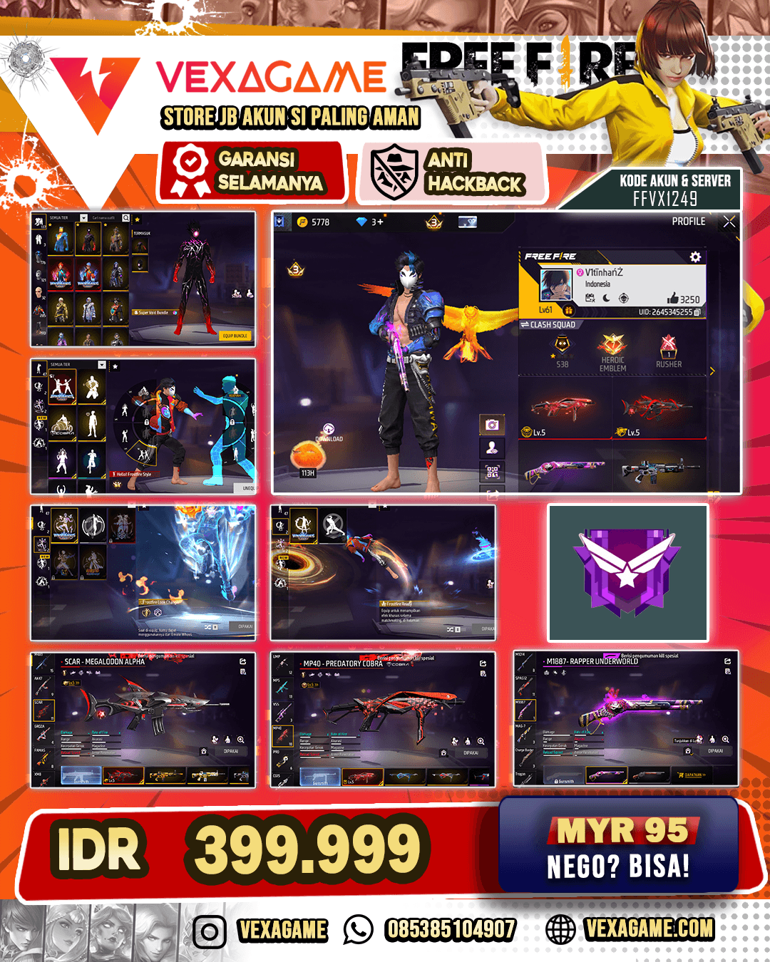 2 Void Bundle | Winterland Bundle ON | Look Changer ON | Animasi Lobby ON | 2 EVO | SG Reaper