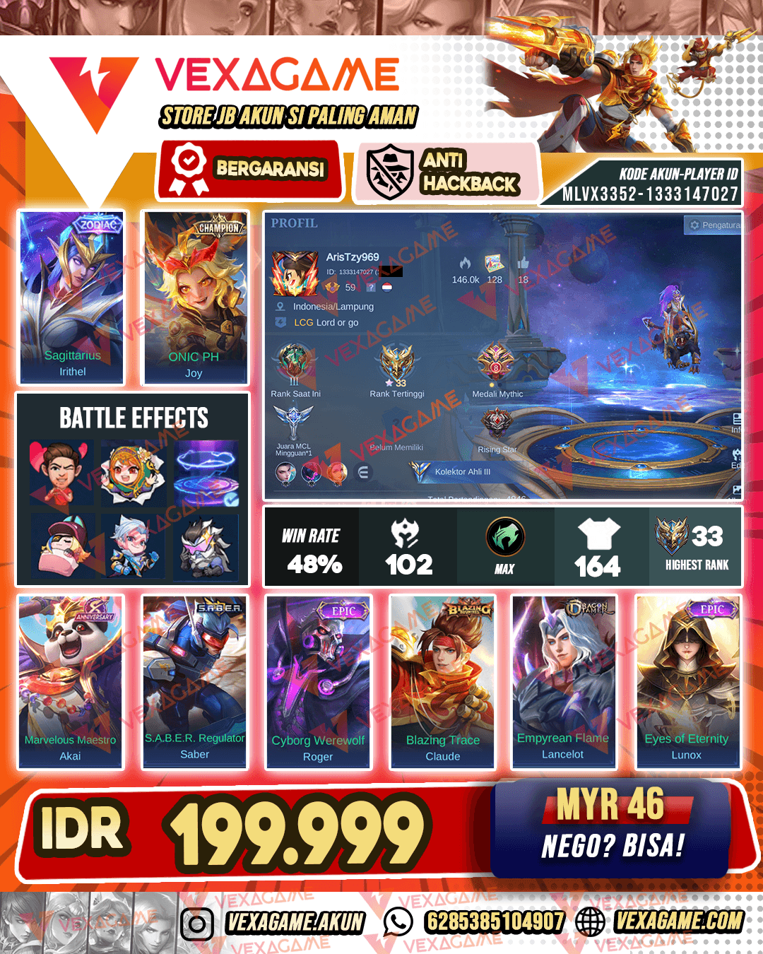 Irithel Zodiac X Joy Champion | Emblem MAX | Recall Tas Tas