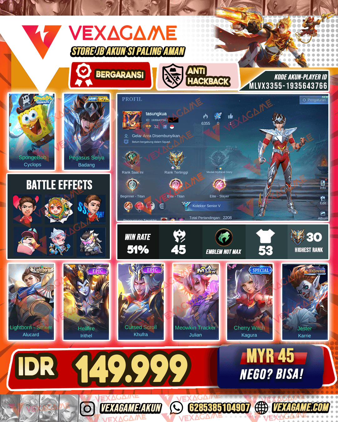 Badang Saint Seiya X Cyclops Spongebob