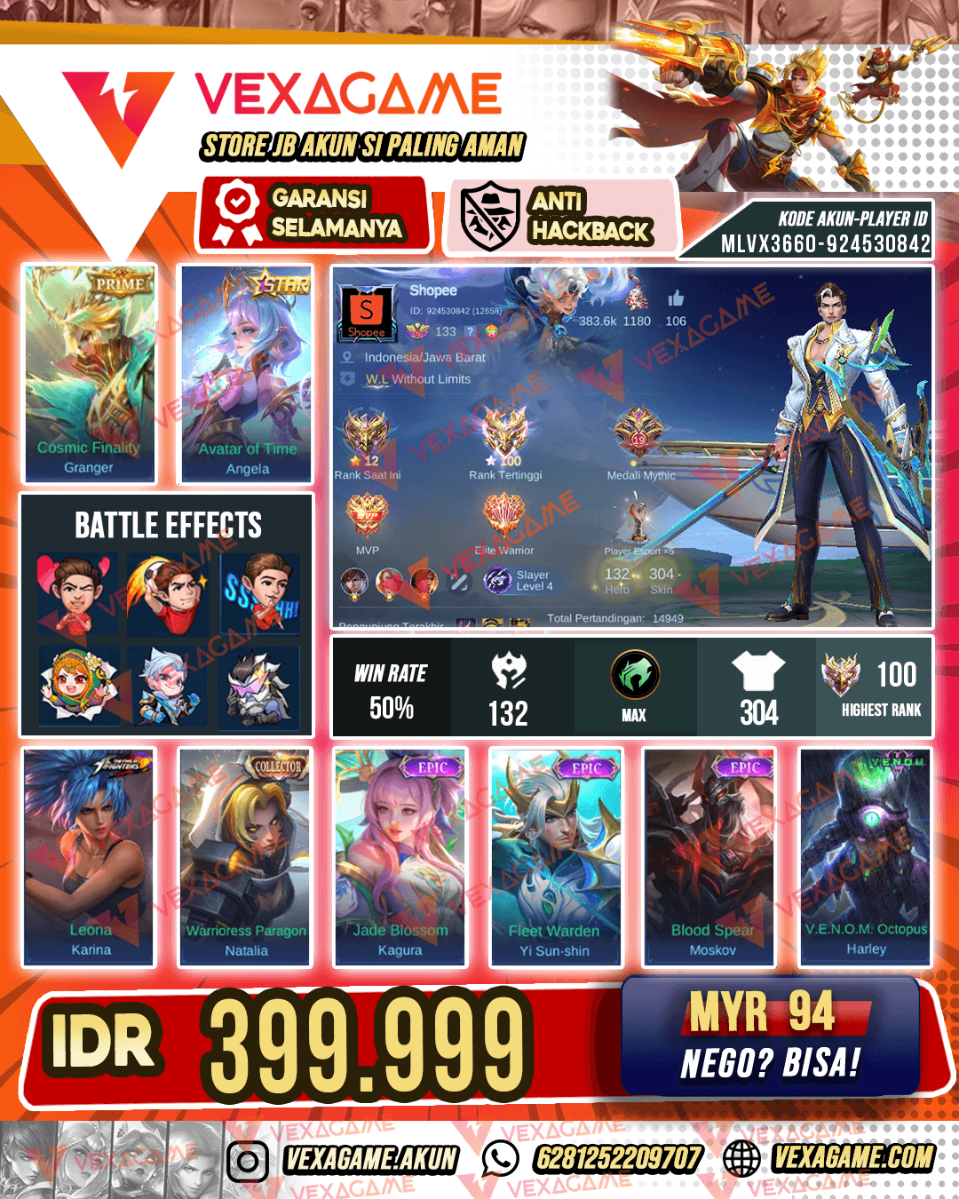 Granger PRIME X Angela Annual Star | Emblem MAX & Hero MAX | Recall Tas Tas | Ex Immortal