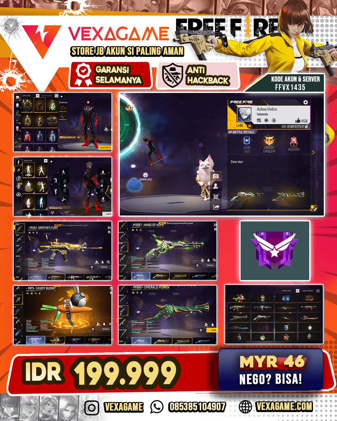 Super Void Bundle | Backpack Inner Devil | M4A1 Griffin's Fury | MP5 Candy Bunny | SG Lumut X SG Terompet