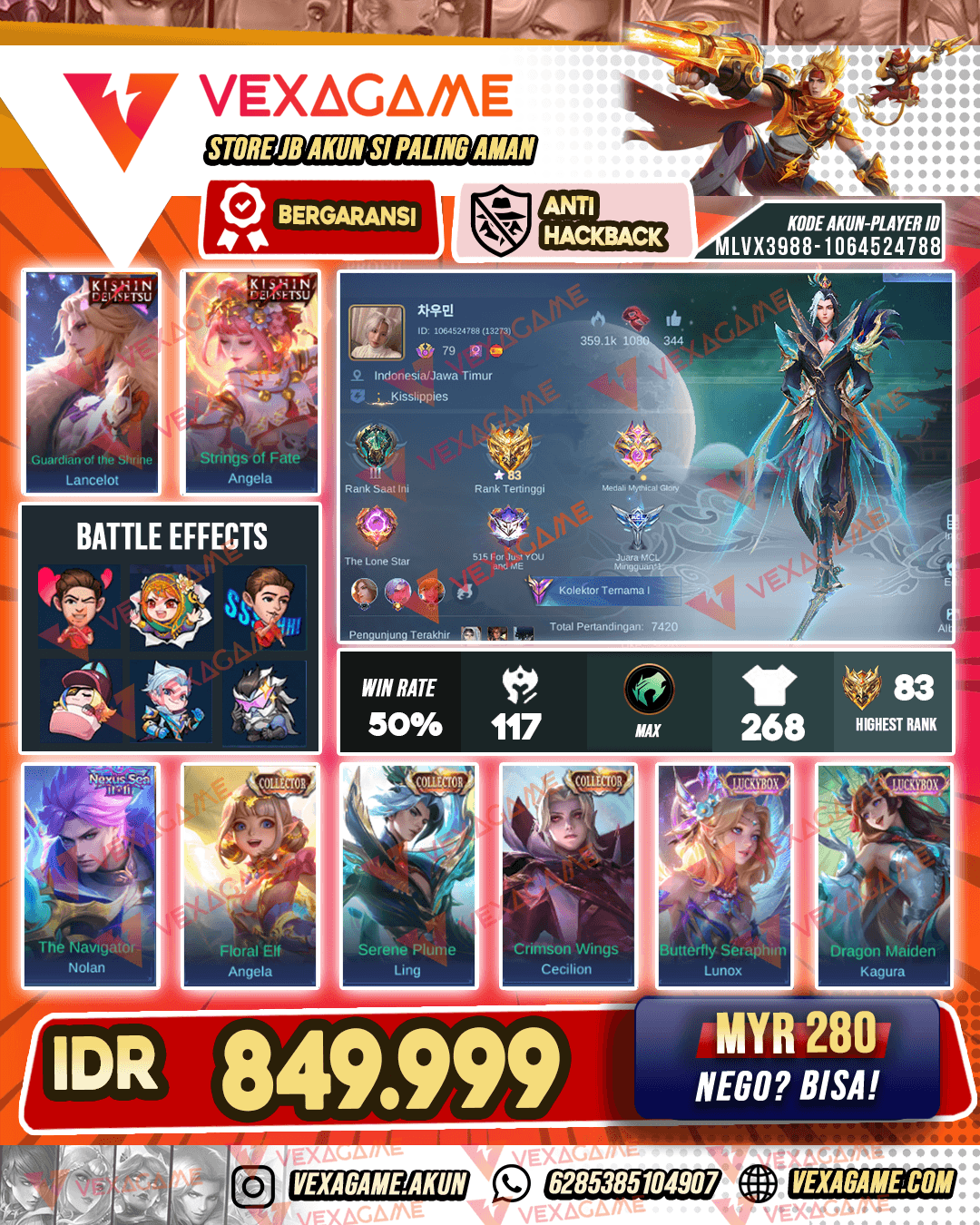 3 Collector | Lancelot Kishin & Angela Kishin | Nolan 11.11 | 2 Luckybox |  Emblem MAX