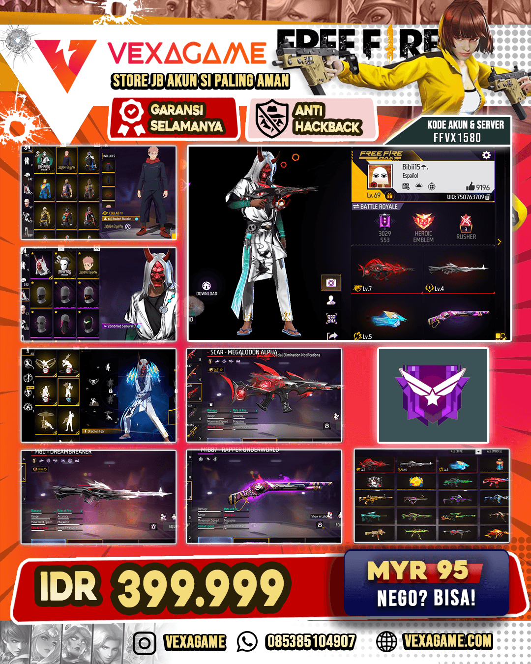 EVO SCAR MAX | EVO TINJU MAX | EVO M60 | SG REPPER | BUNDLE SUPER PIXEL | VAULT 400++ (SS tidak ada )