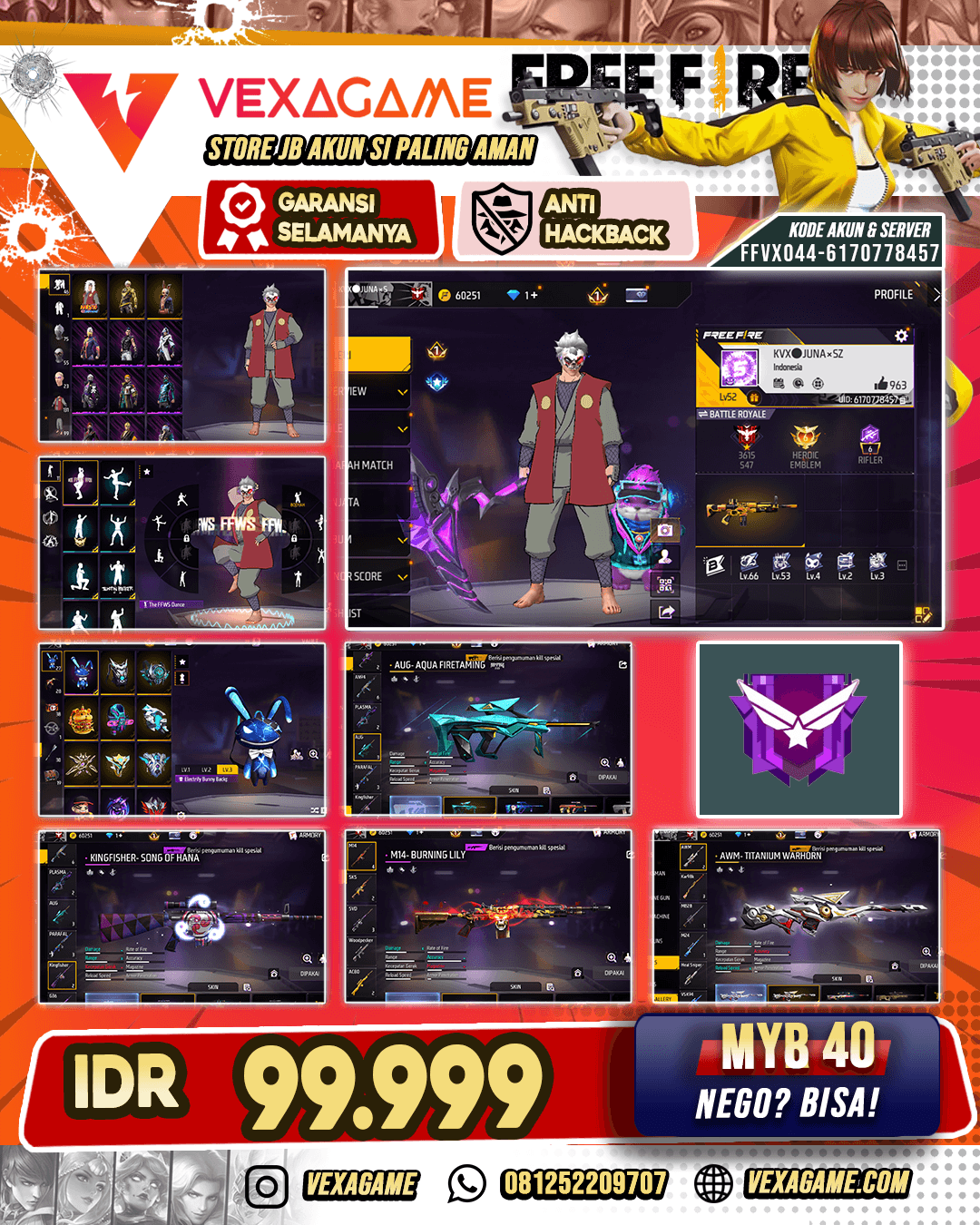 AUG - Aqua Firetaming (KENA HB FFVX062 DIGANTI AKUN INI FFVX044)