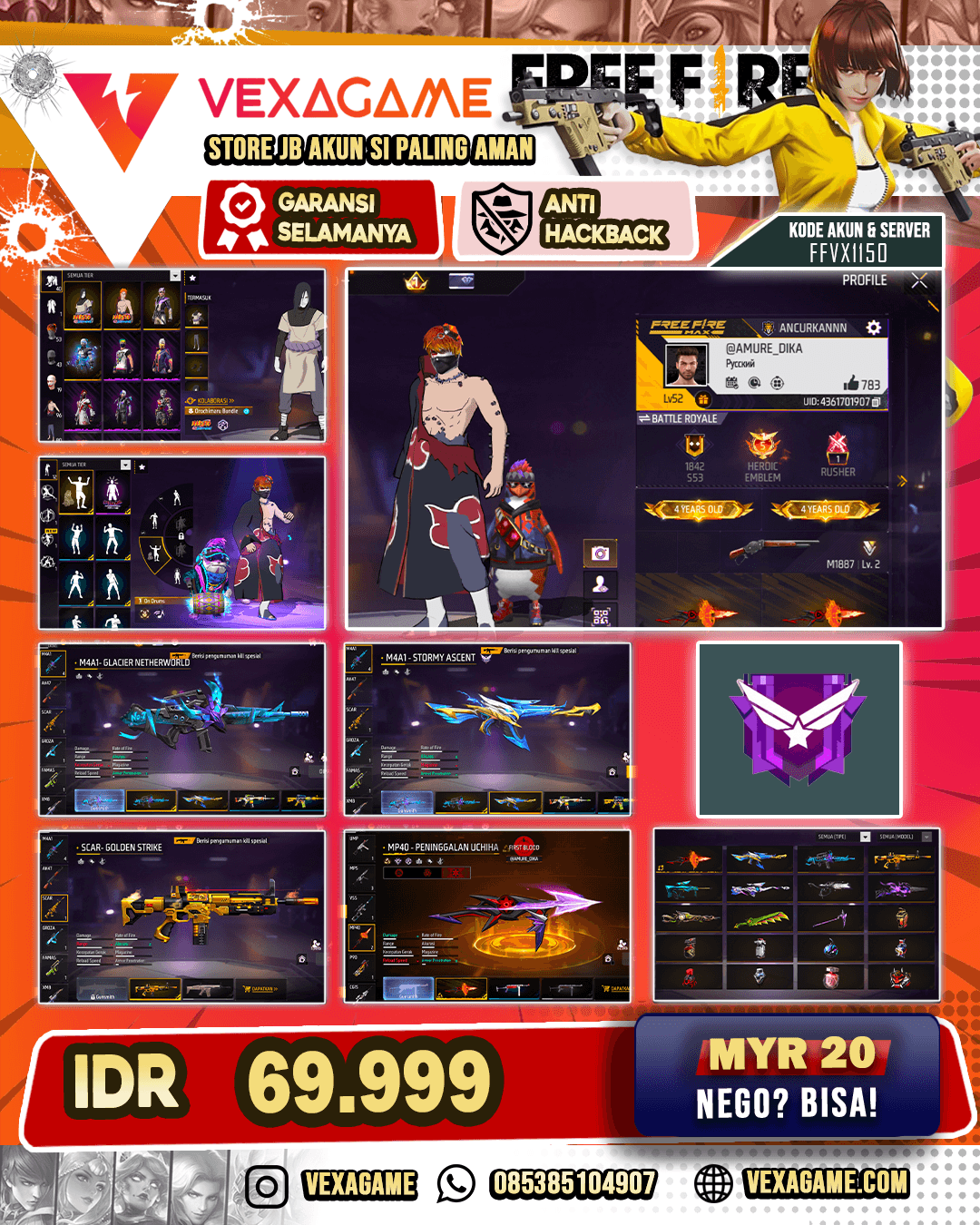 MP40 UCIHA | M4A1 STORMY | SCAR GOLDEN | BUNDLE OROCHIMARU | VAULT OTW 100