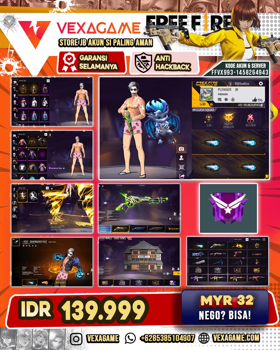 SG LUMUT | FIST JJK | FACE JOKER V2 | GLOOWAL GINTAMA | EMOT JJK | ANIMASI KEDATANGAN TORNADO | VAULT 40+