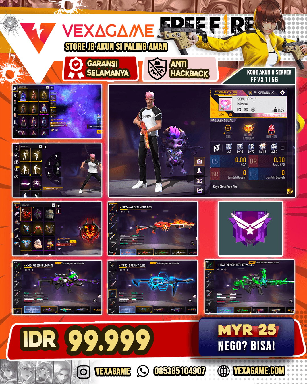 Galactic Bunny Bundle | Backpack Inner Devil | M4A1 Venom Netherworld | XM8 Poison Pumpkin | AN94 Tornado Bolt | AUG Aqua Firetaming | MP40 Dreamy Club | SG Apocalytpic Red |