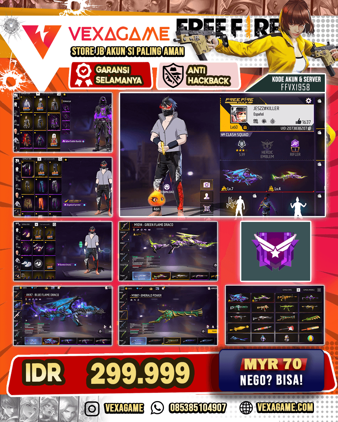 2 EVO - AK47 MAX | SG 3 Rasa | SG Terompet | 2 Bundle Naruto | Bundle Saitama | Celana Angel Merah | Sepatu Jordan | Vault 200+