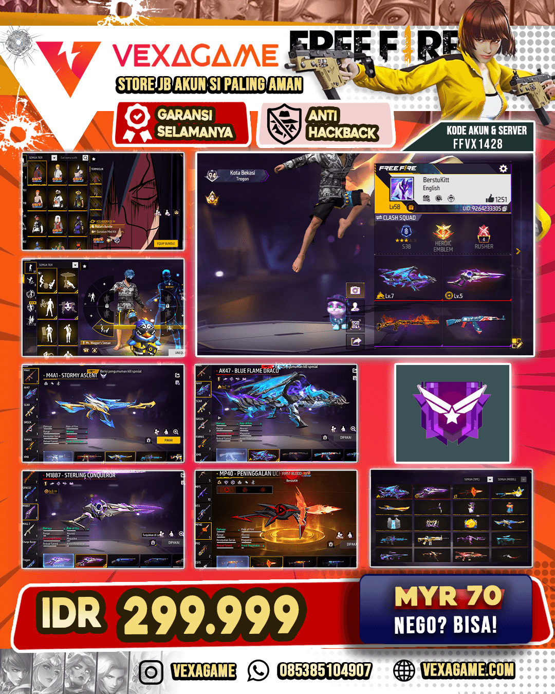 Madara + Pain | Celana Angel | AK47 Blue Flame Draco MAX | SG Sterling Lv5 | MP40 Uchiha