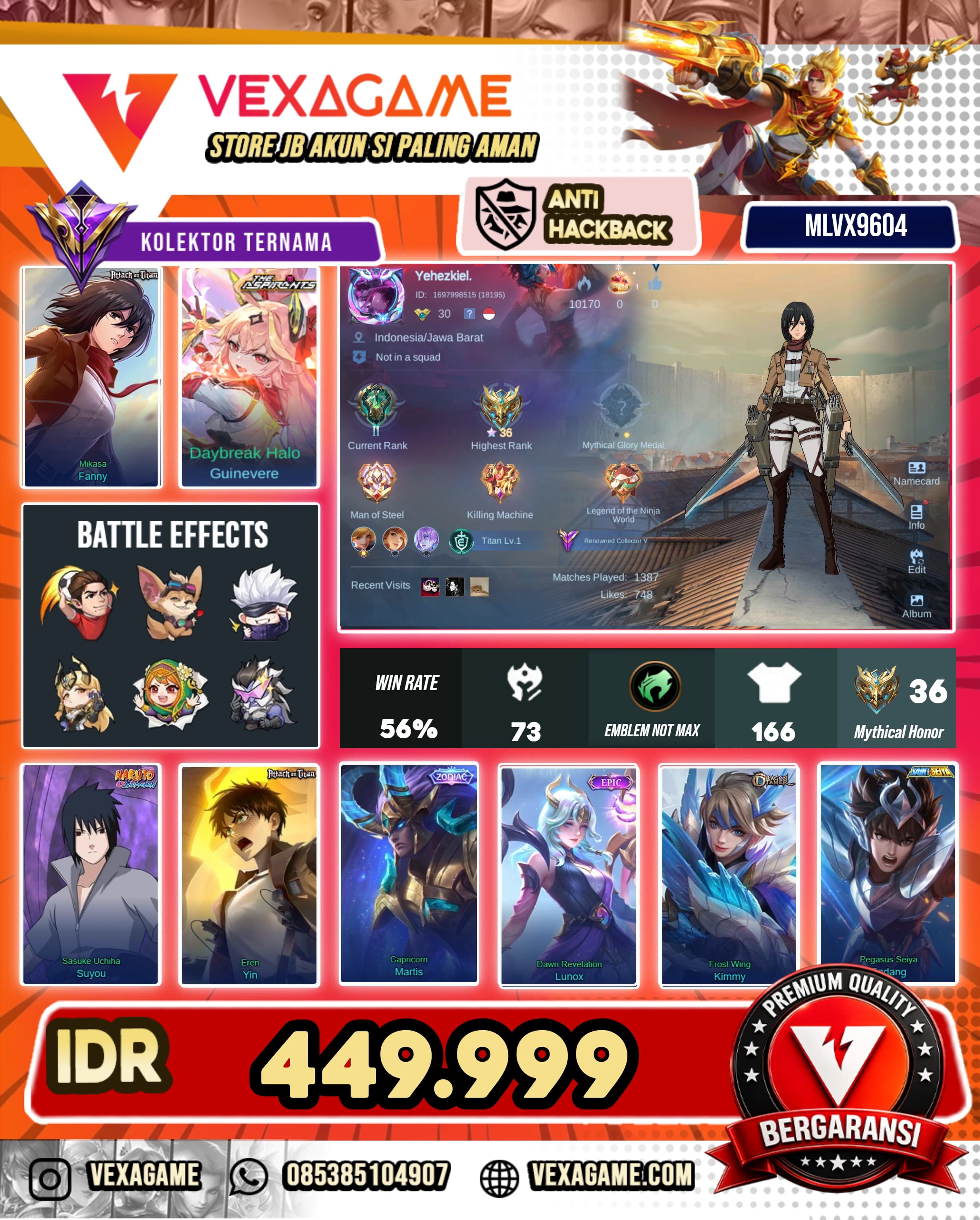 Fanny Mikasa | Guinevere Ashpirant | Yin Eren | Suyou Sasuke