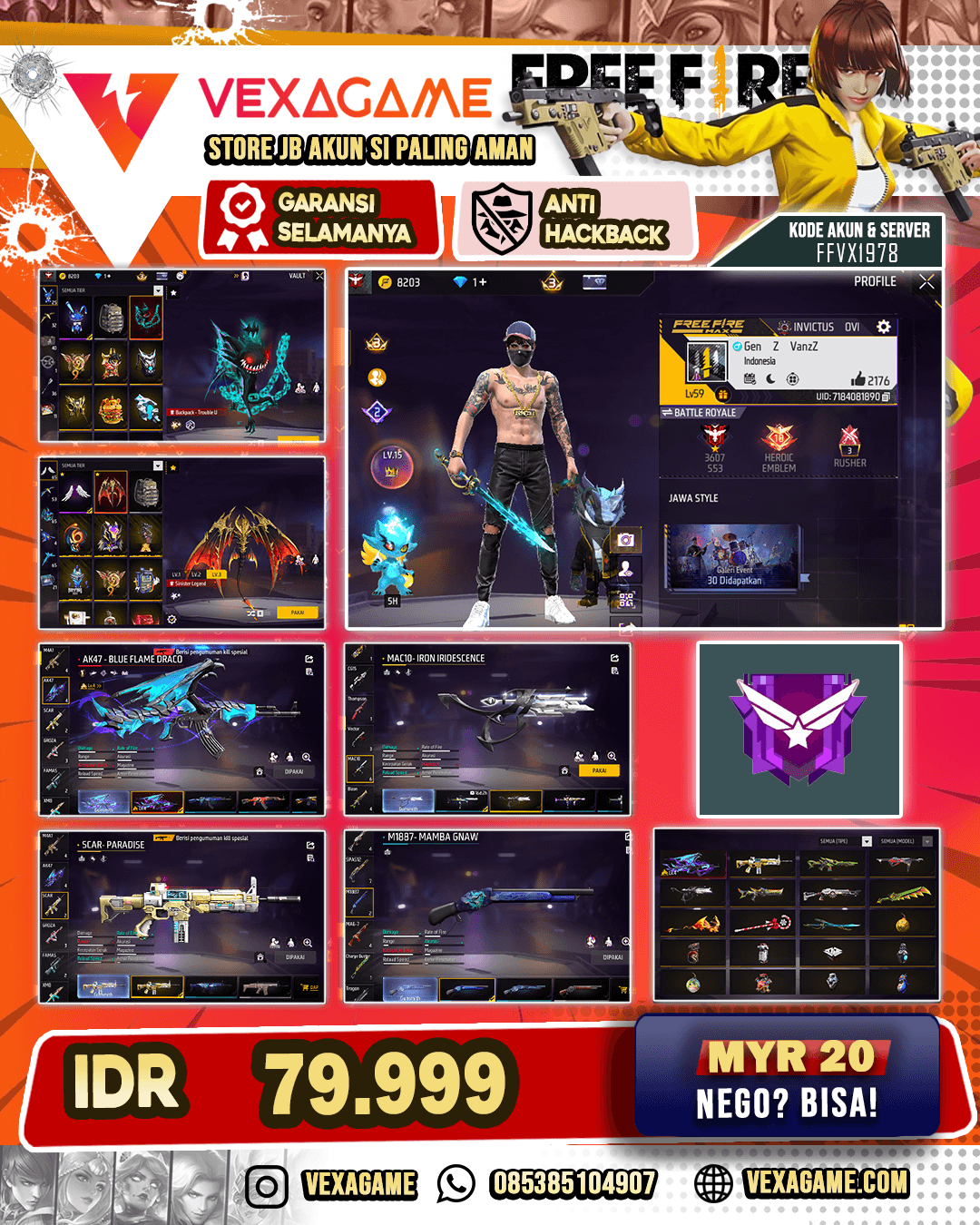 1 EVO LV 4 | SG MAMBA | MAC10 IRON IRIDESECENCE | KATANA ON | PAIN & OROCHIMARU BUNDLE | VAULT 100++