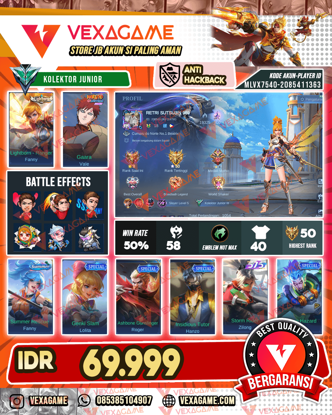 Akun Murah Harga Pelajar | Ex Glory