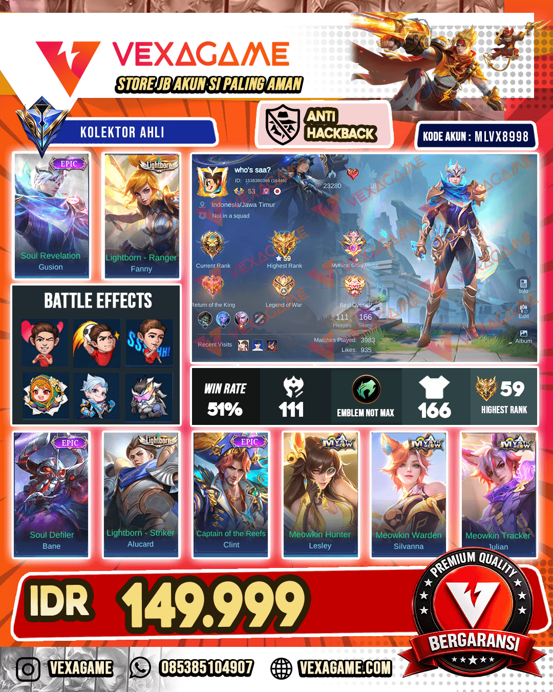 Gusion Epic X Fanny Lightborn