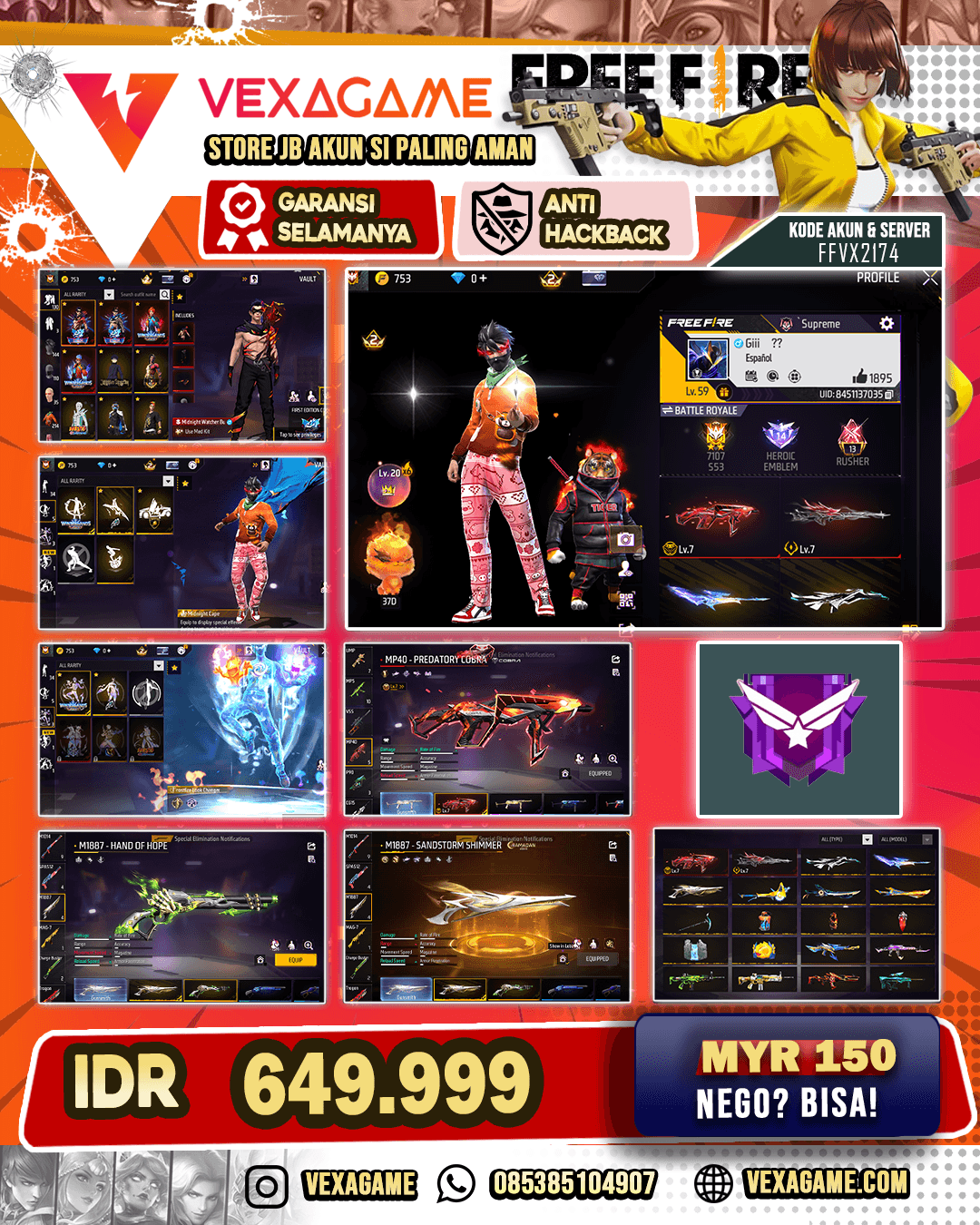 2 Midnight Bundle | 2 Winterlands Bundle | Bandit ON | Look Changer ON | 2 EVO MAX | SG Gurun X Lumut