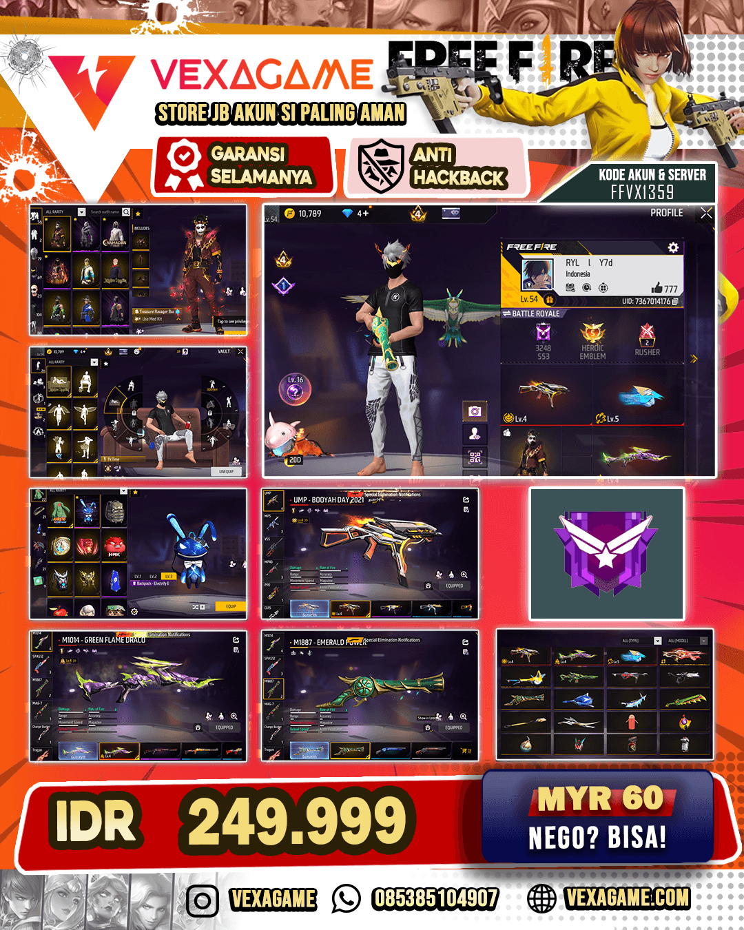 3 EVO (UMP LVL-4) - (M1014 LVL-4) - (FIST DRACHEN - MAX) | SG TEROMPET | VAULT 100++ | FACE JOKER V2