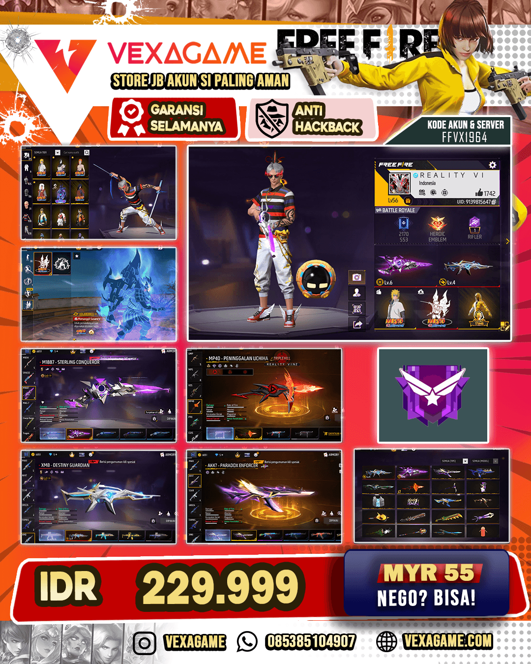 2 EVO 1 OTW MAX | Bundle Collab Naruto Banyak | Bandit Golden | Animasi Boyah On | Vault 150+