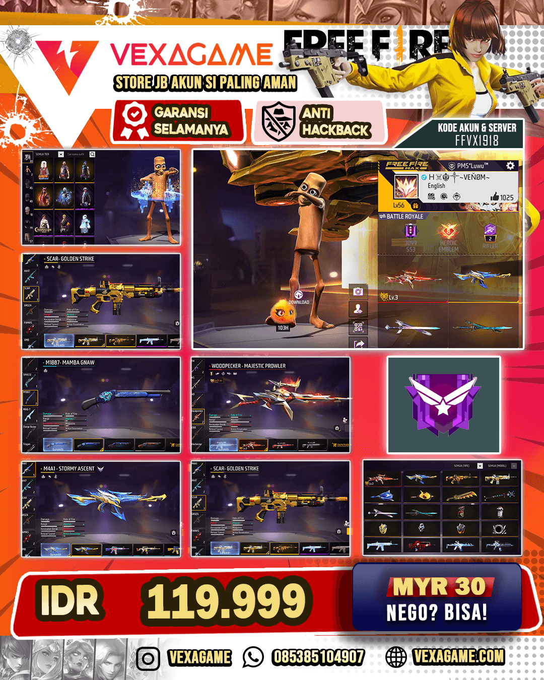 EVO WP | SG 2 RASA | M4A1 STORMY ASCENT | KATANA ON | VAULT 70++ | BUNDLE JIRAYA | NYEKER ON