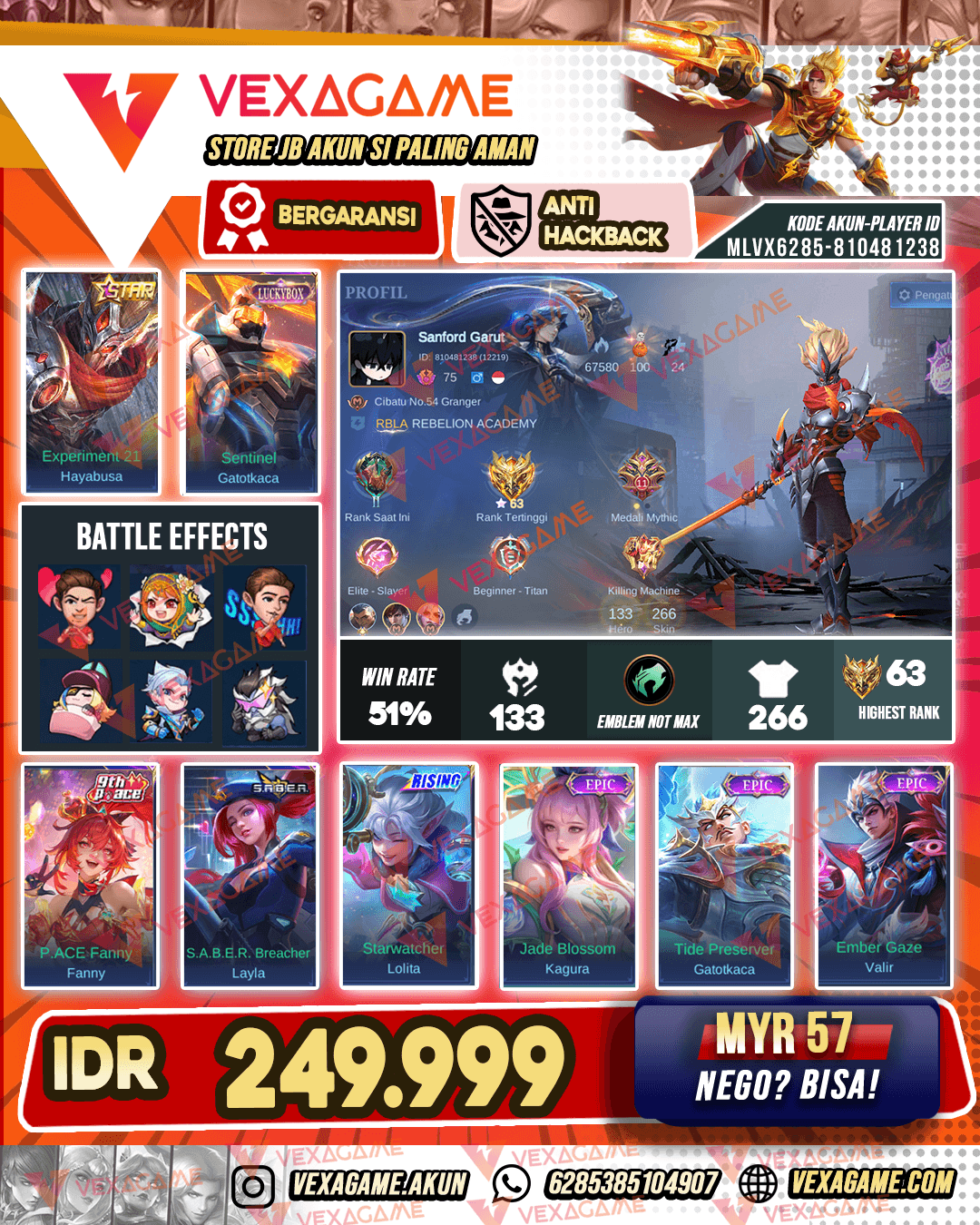 Hayabusa Annual Star X Gatotkaca Luckybox |  Emblem MAX & Hero MAX