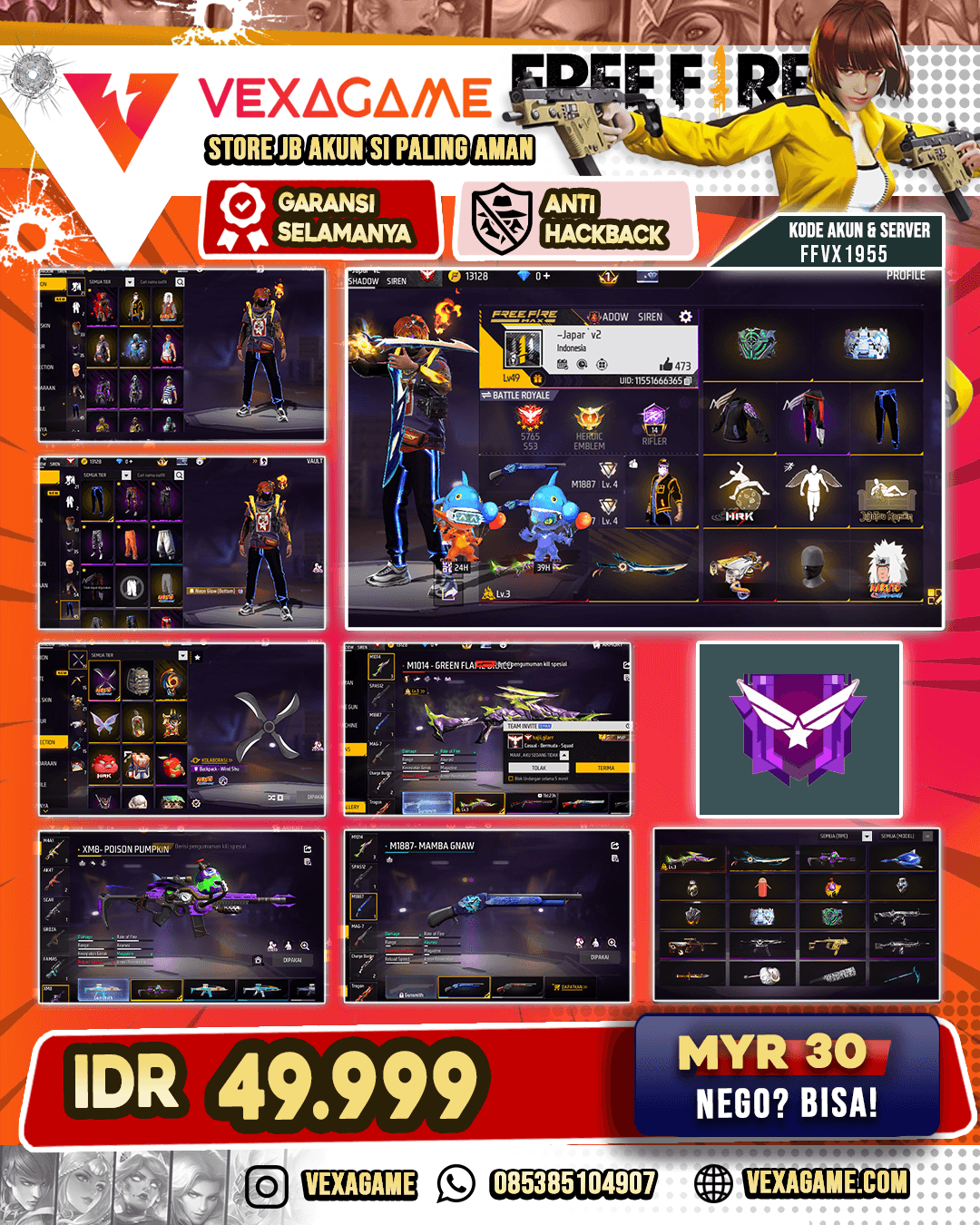 EVO SG Panjang | Katana ON | XM8 Poison Pumkin | SG Mamba | Vault 50+