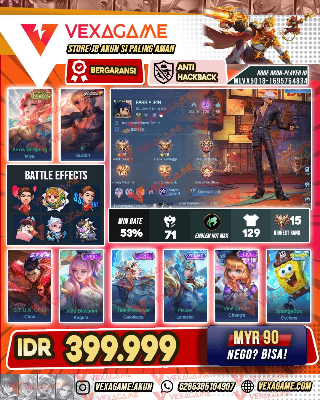 Gusion KOF | Chou Stun | Miya Seasons