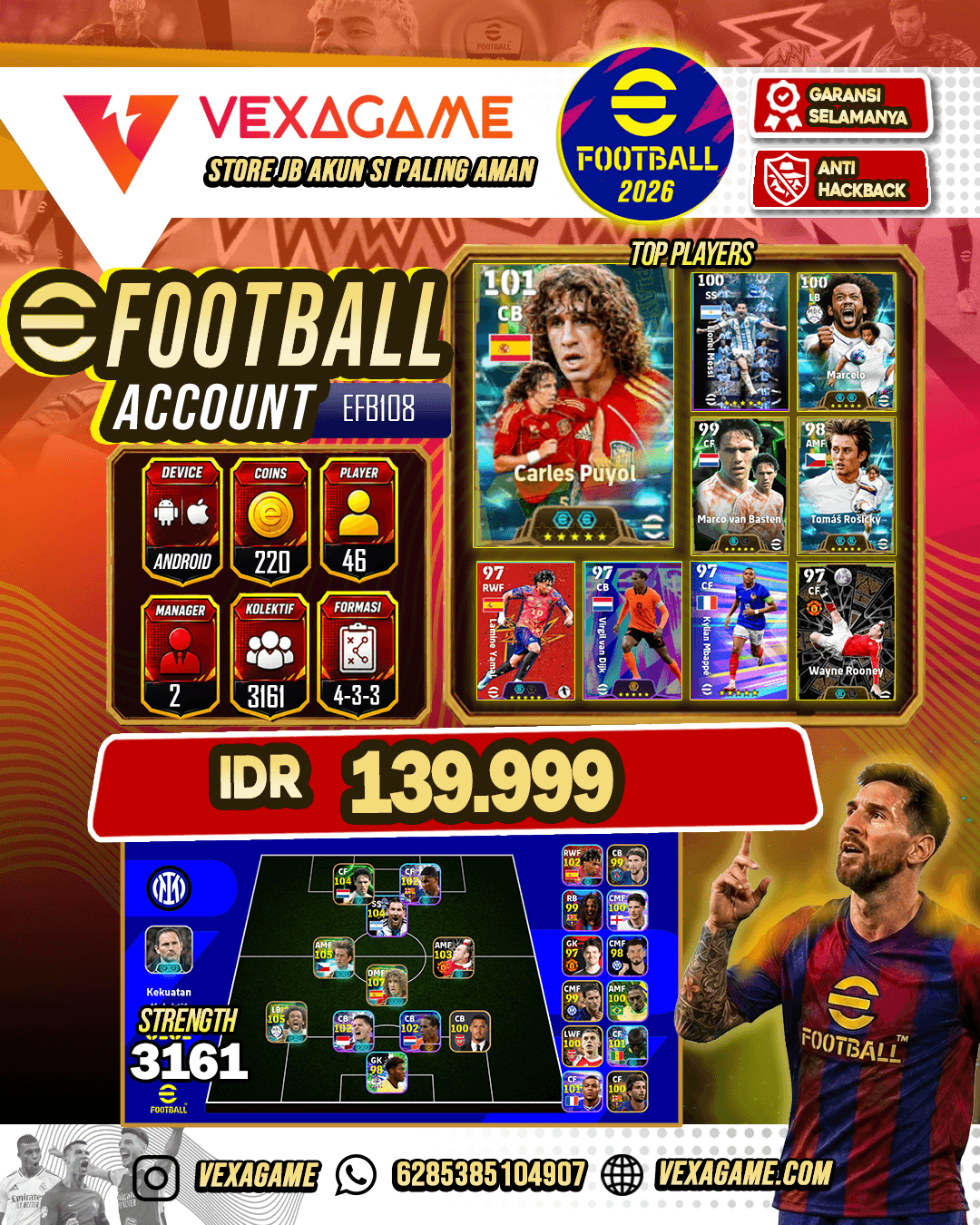 JUAL AKUN EFOOTBALL Rating Kolektif 3161 | Deretan Epic & Showtime Ngeri: Puyol, Rooney, Van Basten, Marcelo, Full Meta!