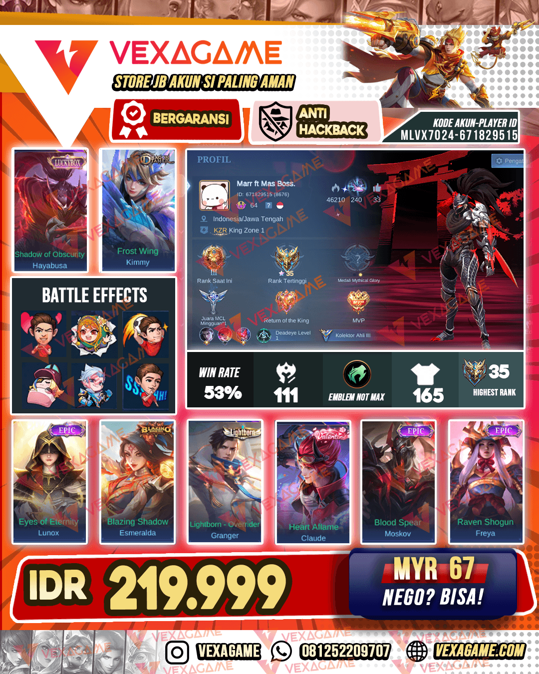 Hayabusa Luckybox | Kimmy Dragon Timer | Emblem MAX