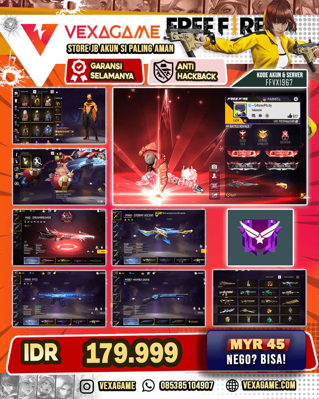EVO M60 MAX | Sg Duo Biru | 4 Bundle Collab Naruto | Animasi Kedatangan On | Vault 100+