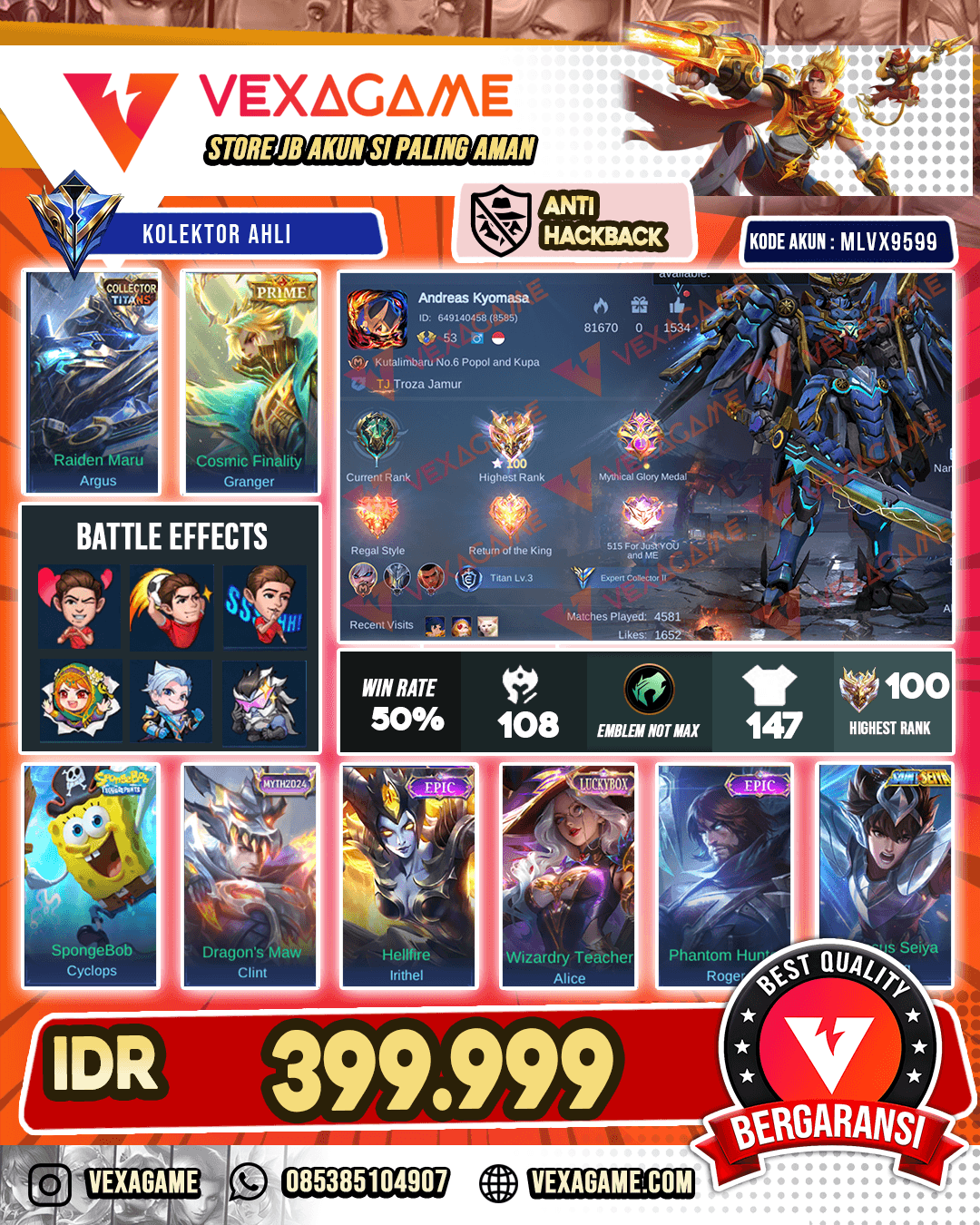 Argus Colletor | Granger Prime | Alice Luckybox | Ex Immo