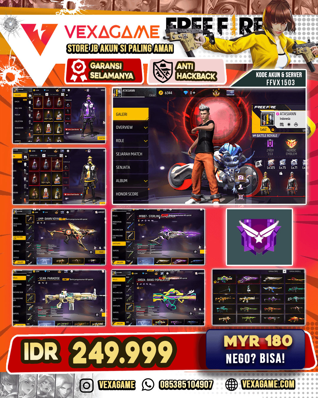 Cobra Bundle | M4A1 2 Rasa | SCAR 2 Rasa | Groza Pop Blaster Lv 4 | SG Sterling Conqueror Lv 4 | SG Gurun