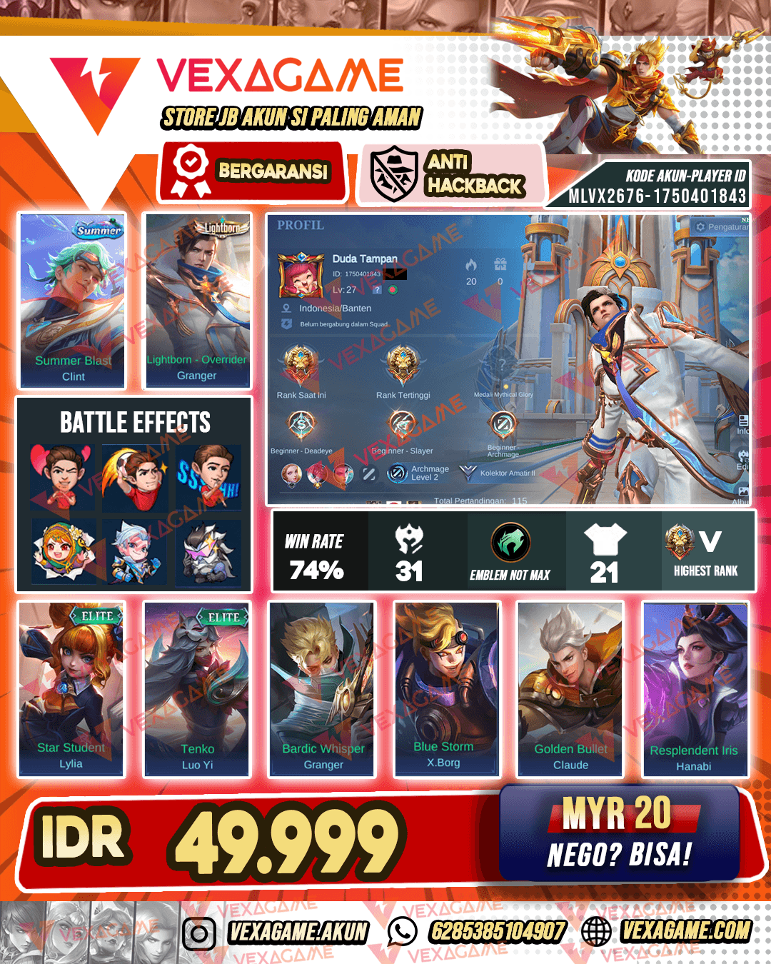 Granger Lightborn Murah