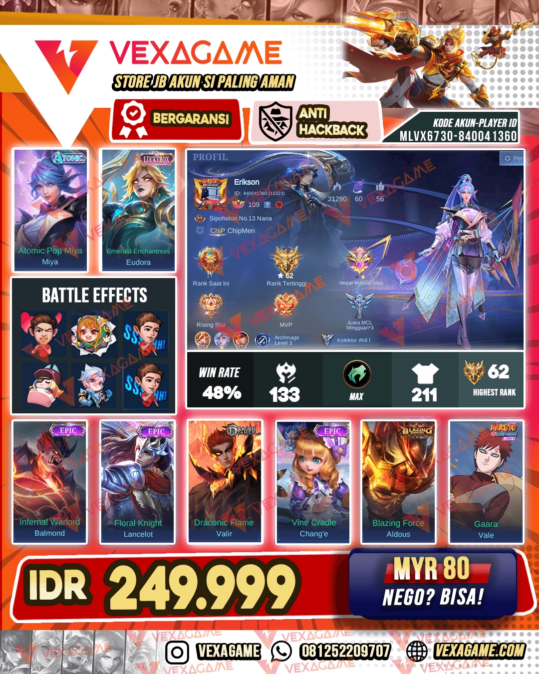 Miya Atomic | Eudora Luckybox| | Julian Meow | Emblem MAX & Hero MAX