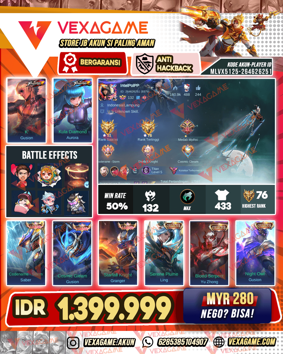 3 Legend | 3 KOF | 2 Prime | 8 Luckybox | 3 Collector | Tas Tas Merah ON