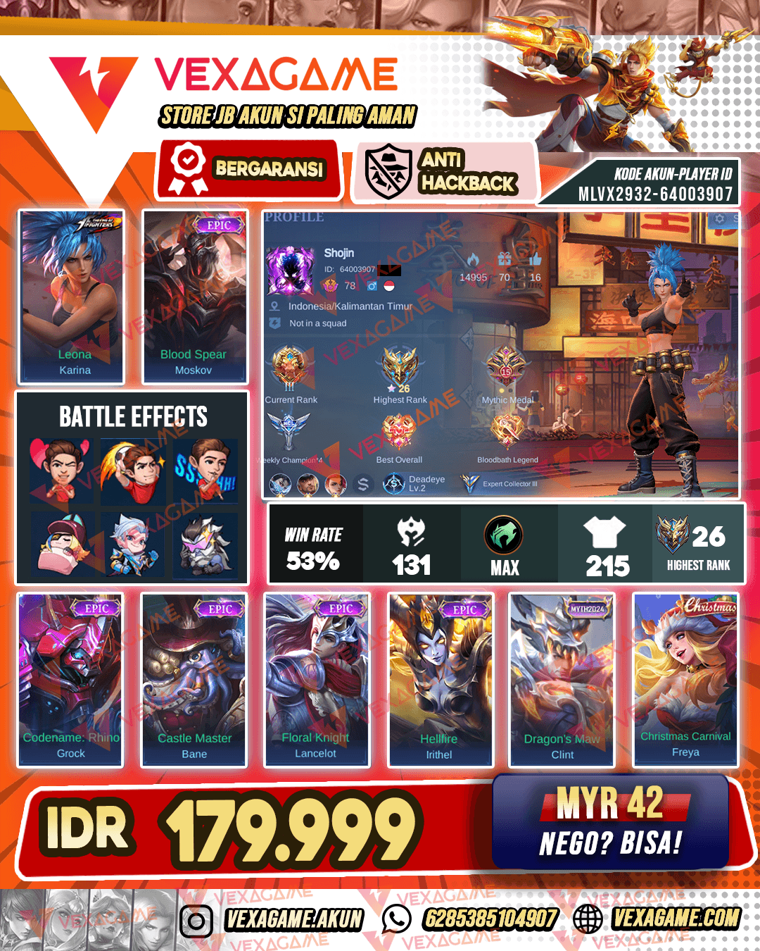 Clint Myth X Moskov Epic | Hero MAX & Emblem MAX