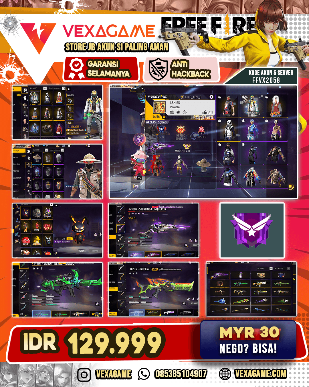 SG2 EVO OTW Gemuk | Super Gmaer Bundle | Topi Jerami | C-Angel Merah | Jordan ON | Vault 100+