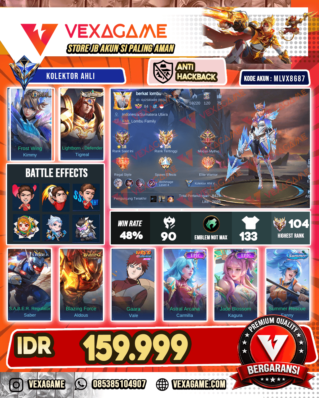 Kimmy Dragon Tamer | Tigreal Lightborn  EX IMMO