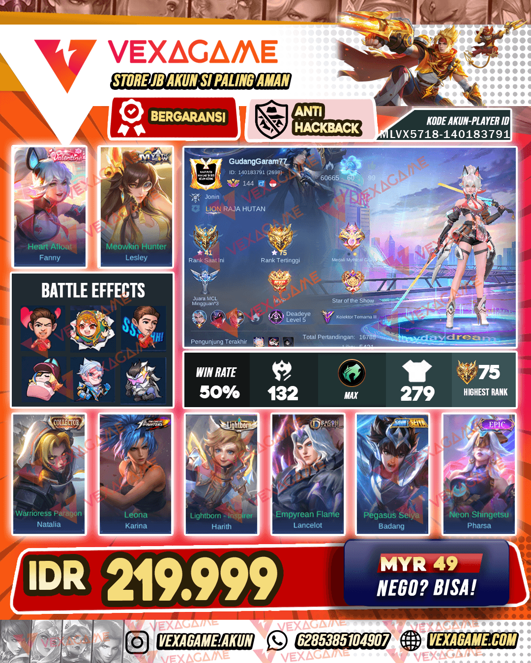 Fanny Valentine | Lesley Meow | 5 Venom | Emblem MAX & Hero MAX