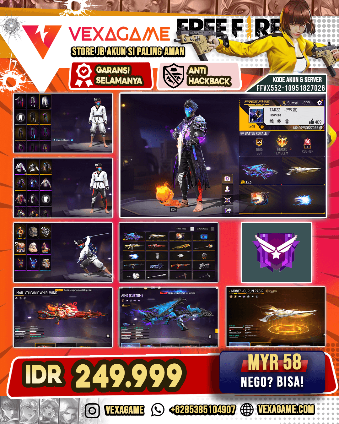 AK47 Blue Flame Draco Lv 6 | SG Gurun | SCAR Paradise |