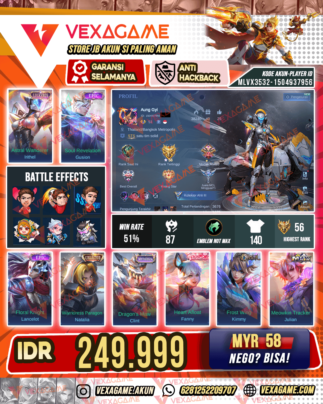 Irithel LuckyBox | Gusion Epic