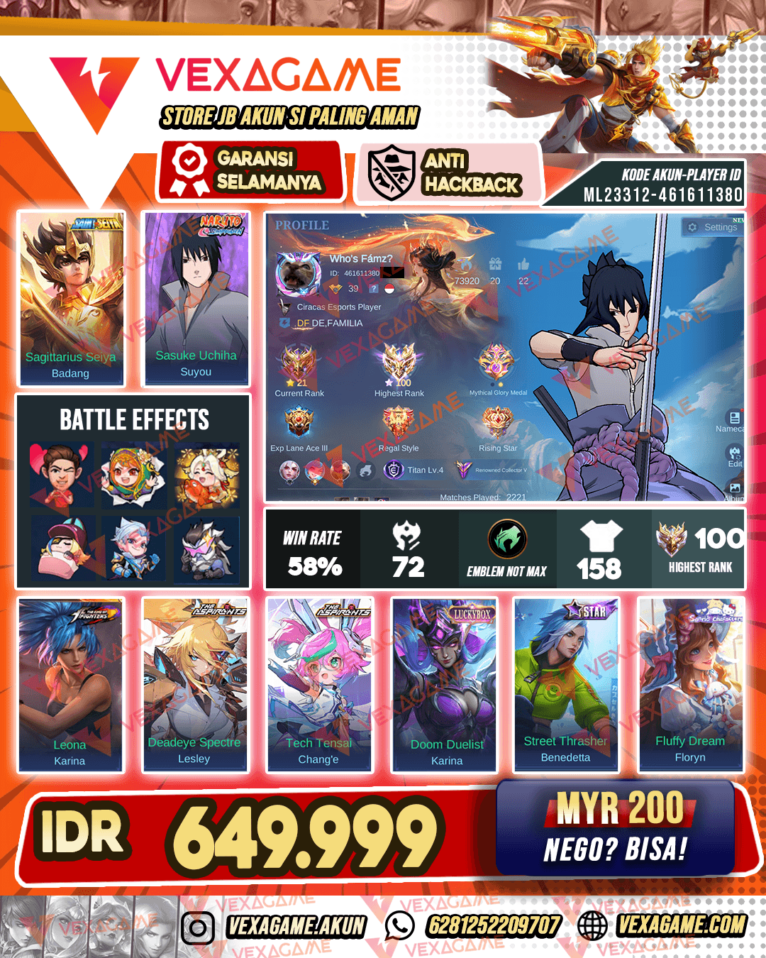 Suyou Sasuke | Lesley Asphirant | Badang Seiya Gold | Change Asphirant