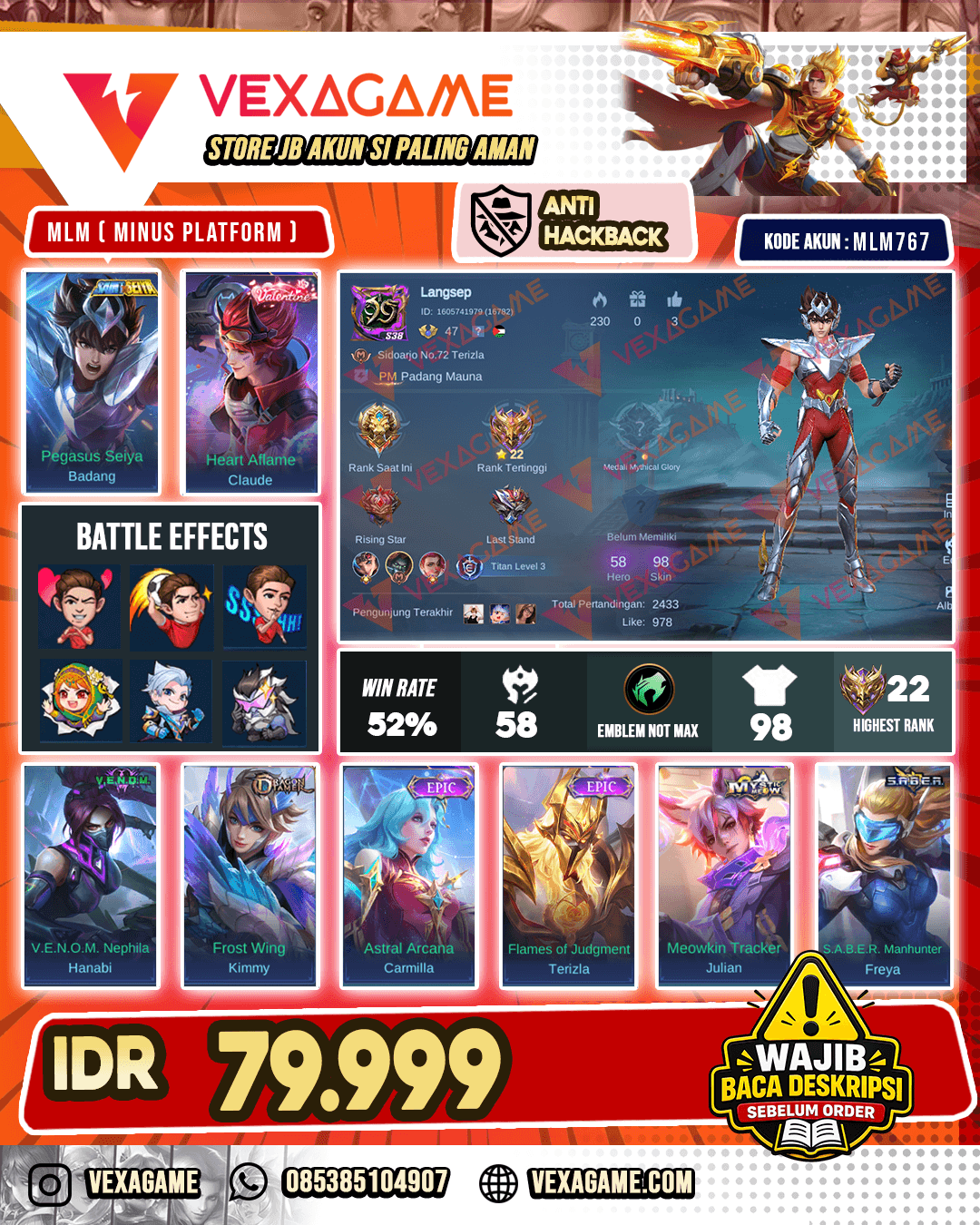 Badang Saint Seiya X Claude Valentine