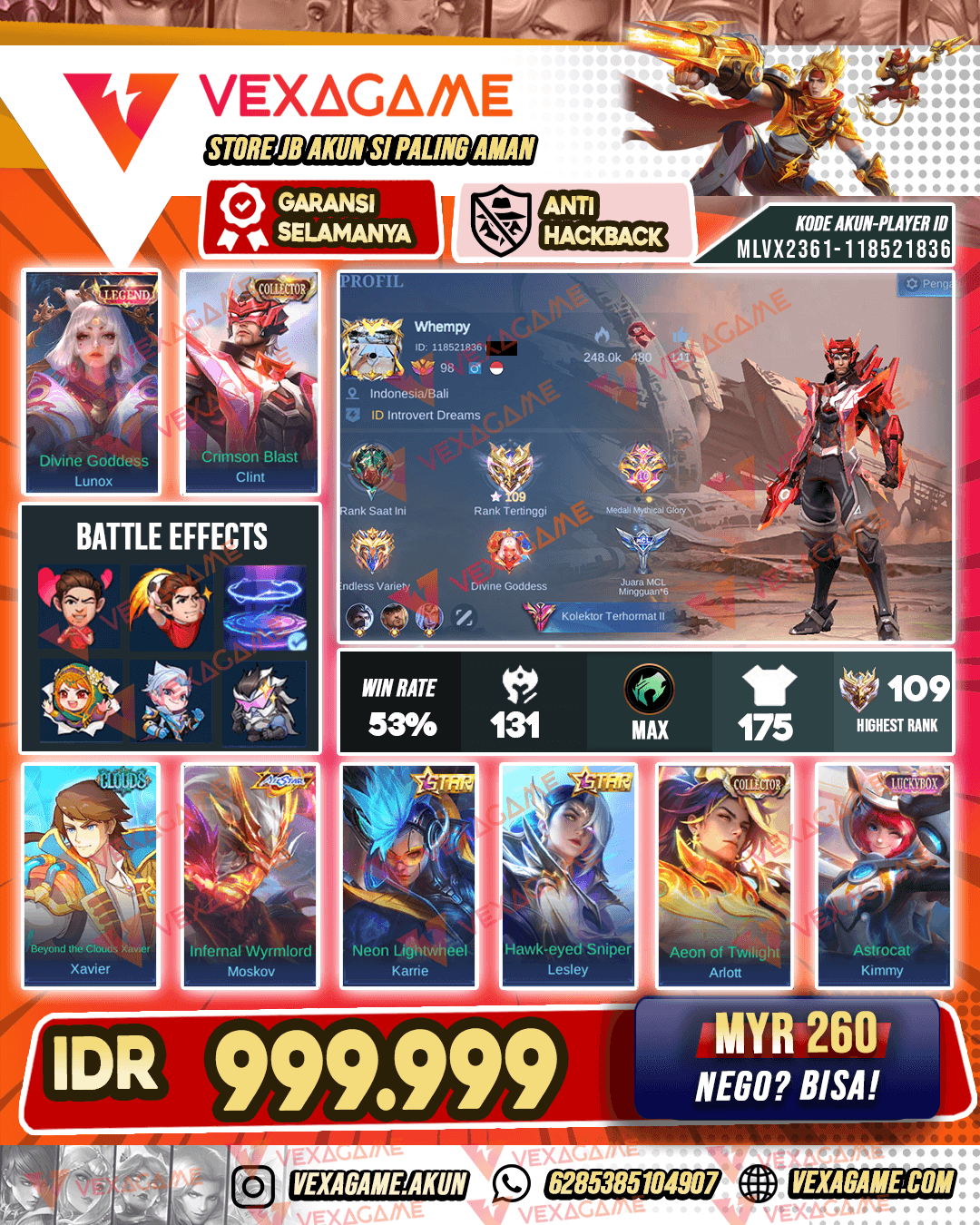 TURUN HARGA !!! Clint Collector & Arlott Collector & Lunox Legend