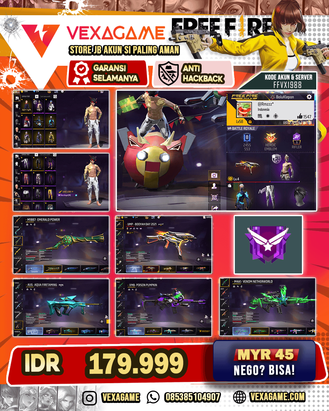 EVO UMP | SG Terompet | Celana Angel Putih | Vault 150+
