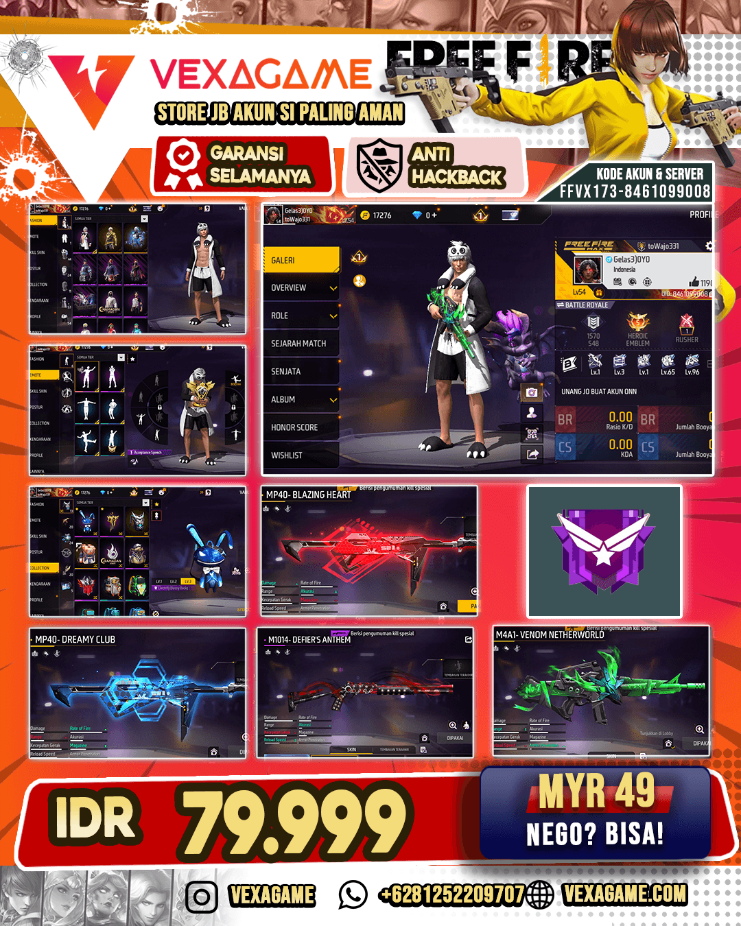 Akun Harga Pelajar | MP40 Dreamy Club X MP40 Blazing Heart