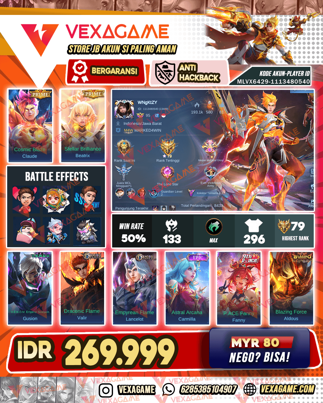Claude Prime | Beatrix Prime | Selena Luckybox | Irithel Luckybox | Emblem & Hero MAX