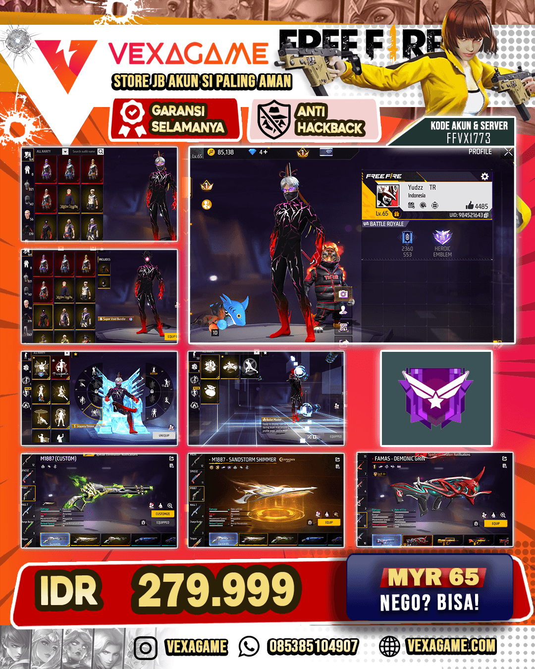 Bundle Cobra | Bundle Void | Emote Raja |  Animasi Lobby ON | 1 EVO | SG Gurun X Lumut