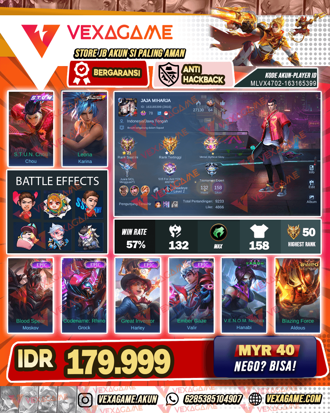 Chou STUN | Emblem MAX & Hero MAX