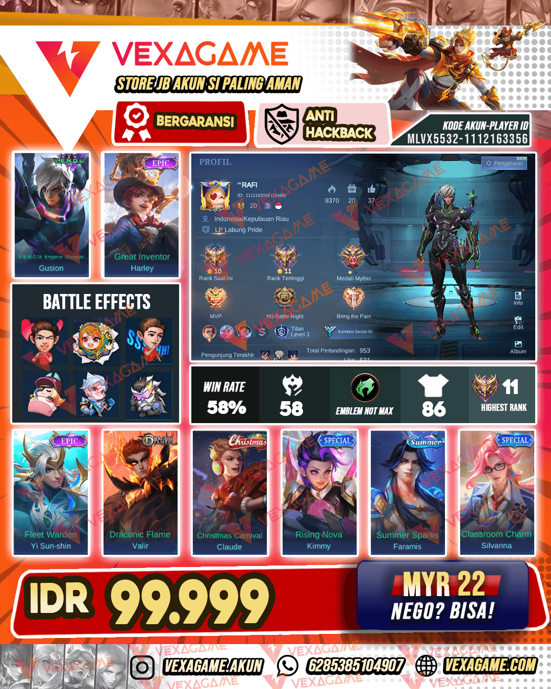 Gusion Venom |  Harley Epic