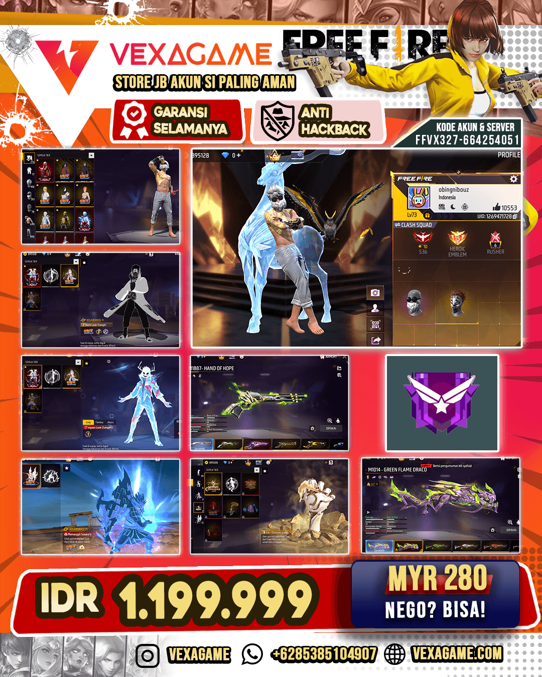 Semi OLD | Jenggot BNL | Vault TW 700 | 6 Animasi Lobby | 2 Look Changer | Final Shot ON | Spesial Emote ON | 5 EVO 2 MAX 1 TW MAX | SG 6 Rasa