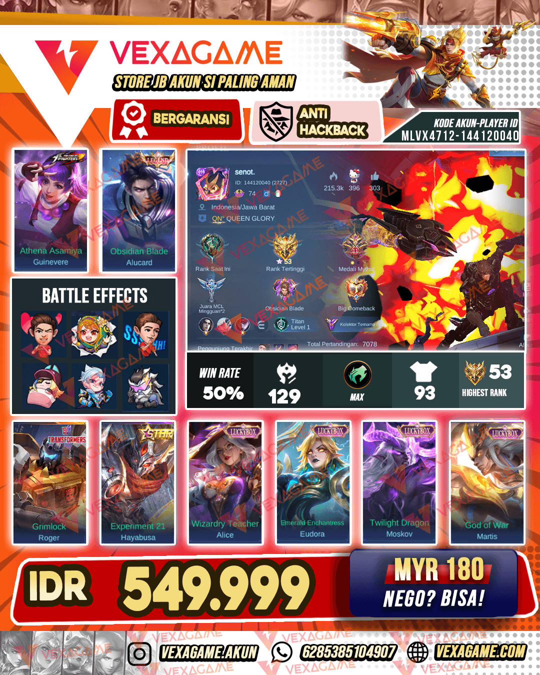 Alucard Legend | Guinevere KOF | 3 Luckybox